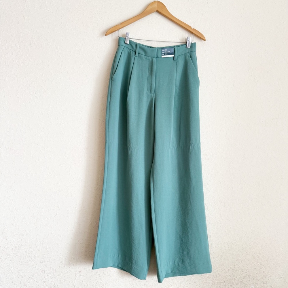 Abercrombie & Fitch Green High Ultra Wide Trousers Sloane Size 4R